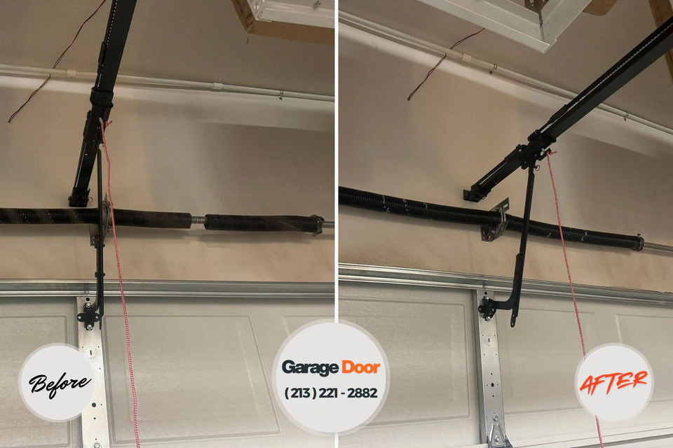 Before and after: garage door repair Farragut, TN